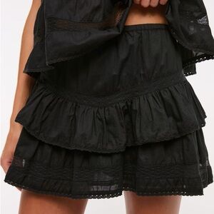 Size S- High Rise Drop-Waist Mini Skort Abercrombie & Fitch black